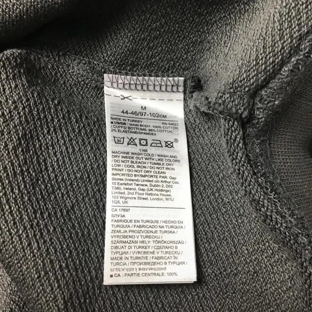 Banana Republic Men’s M Gray Logo Pullover Hooded Sweatshirt Organic Cotton